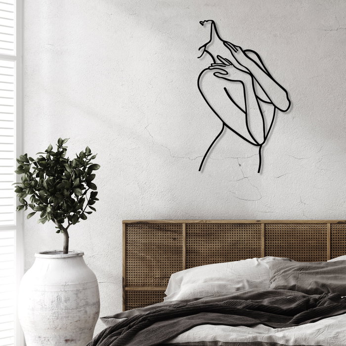 Wallity Woman Lines Escultura de Pared de Metal Negra Wallity Woman Lines Escultura de Pared de Metal Negra